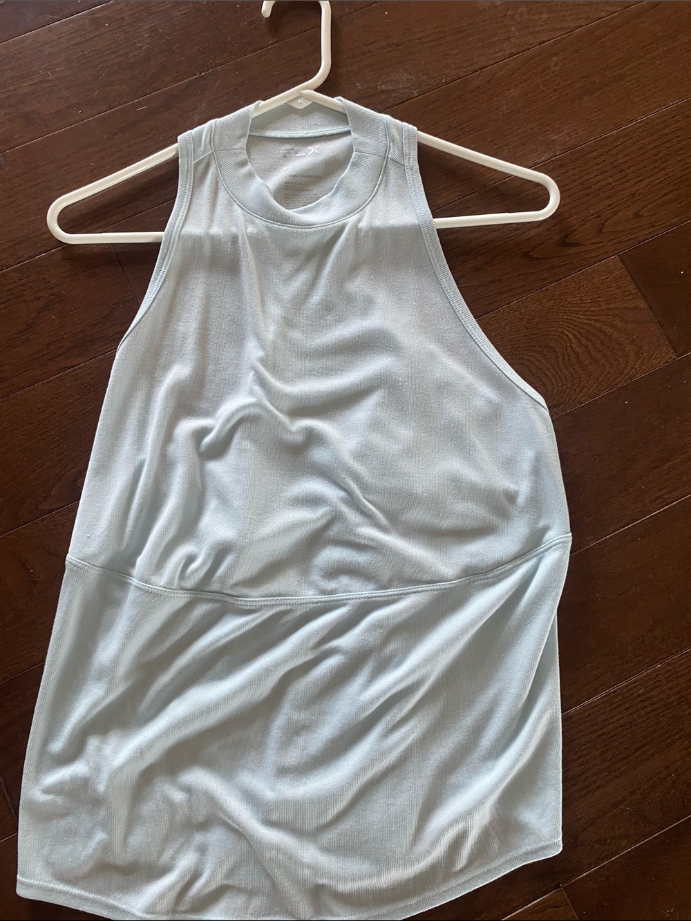 Women's High Neck Athletic Tank Top in Pale Blue